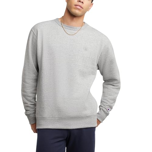 Champion Herren, Powerblend, Fleece, Crewneck for Men (Reg. Or Big & Tall) Sweatshirt, Oxford-graues C-Logo, X-Small von Champion