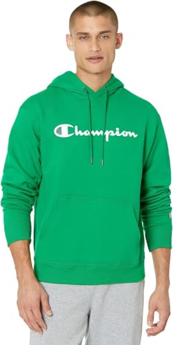 Champion Herren Powerblend Fleece Hoodie, Kapuzenpullover, Green Vine Script, Large von Champion