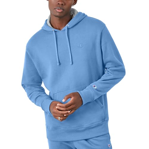 Champion Herren Kapuzenpullover Powerblend Pullover Hoodie, Swiss Blue, L von Champion