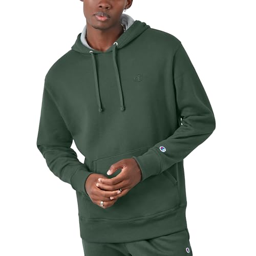 Champion Herren Kapuzenpullover Powerblend Pullover Hoodie, DunkelGrün, L von Champion