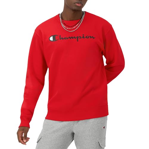 Champion Herren Powerblend Graphic Crew Sweatshirt, Team Red Scarlet-y06794, X-Small von Champion
