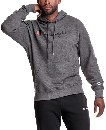 Champion Herren Powerblend Graphic Hoodie Kapuzenpulli, Dunkelgrau, X-Klein von Champion