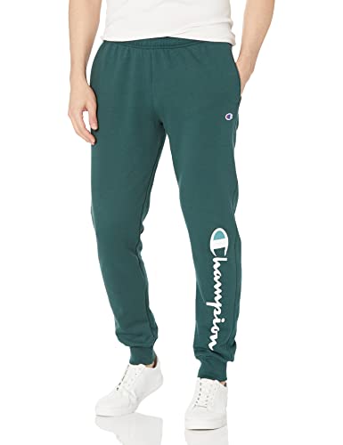 Champion Herren Powerblend Graphic Jogger, linkes Bein Hose, Lakeside Green-586296, X-Groß von Champion