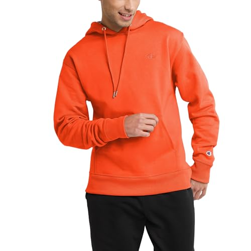 Champion Herren, Powerblend, Fleece Comfortable Hoodie, Sweatshirt for Men (Reg. Or Big & Tall) Kapuzenpullover, Spicy Orange C Logo, XX-Large von Champion