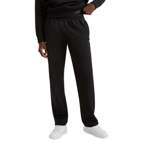 Champion Herren Powerblend fleece broek met open onderkant Hose, Schwarz, M EU von Champion