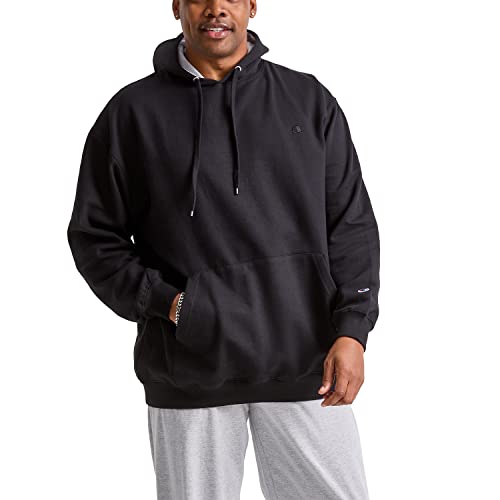 Champion Herren Powerblend Pullover Hoodie Kapuzenpullover, Schwarzes C-Logo, Klein von Champion