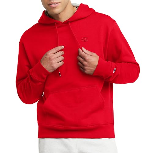 Champion Herren Powerblend Pullover Hoodie Kapuzenpullover, Team Red Scarlet, Large von Champion