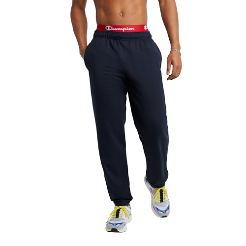 Champion Herren Sweatpants, Powerblend, Fleece, Comfortable Relaxed-Bottom Pants for Men (Reg. Or Big & Tall) Hose, Navy, 36-41 von Champion