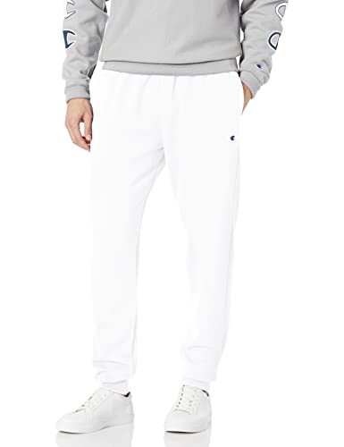 Champion Herren Powerblend Sweats Retro Jogger Pants Trainingshose, Weißes C-Patch-Logo, Mittel von Champion