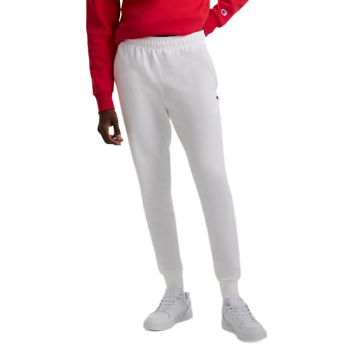 Champion Herren, Powerblend, Fleece Joggers, Comfortable Sweatpants for Men (Reg. Or Big & Tall) Trainingshose, Weißes C-Logo, Mittel von Champion