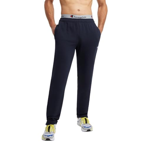 Champion Herren Powerblend fleece broek met open onderkant Hose, Navy, S EU von Champion