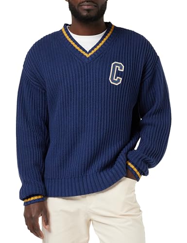 Champion Herren Rochester 1919 Bookstore-Cotton Knitted Winter-Edition V-Neck Trikot, Blu Marino, Large von Champion