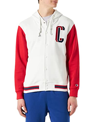 Champion Herren Rochester 1919 Bookstore Full Buttoned Kapuzenpullover, Off-White (Bdb), L von Champion