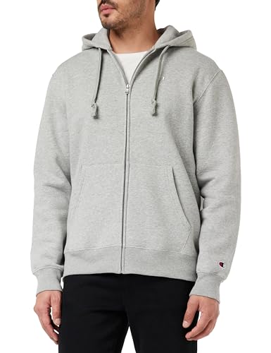 Champion Herren Rochester 1919 C-Logo Heavy Powerblend Fleece Full Zip Kapuzenpullover, Grigio Melange Oxford, M von Champion