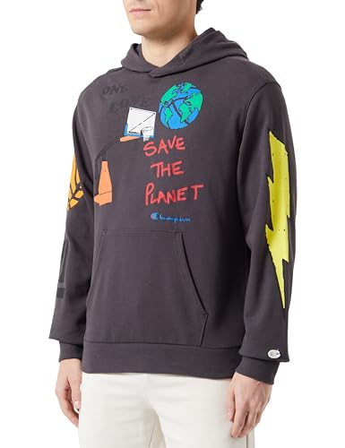 Champion Herren Rochester 1919 Eco Future-Circular Recycled Heavy Spring Terry Kapuzenpullover, Pastellschwarz, L von Champion