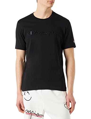 Champion Herren Rochester 1919 Logo Crewneck S-s T-Shirt, Schwarz, Small von Champion