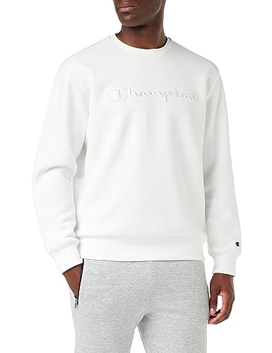 Champion Herren Rochester 1919 Logo-Heavy Powerblend Fleece Crewneck Sweatshirt, Bianco, M von Champion