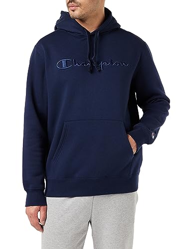 Champion Herren Rochester 1919 Logo-Heavy Powerblend Fleece Kapuzenpullover, Blu Notte, L von Champion