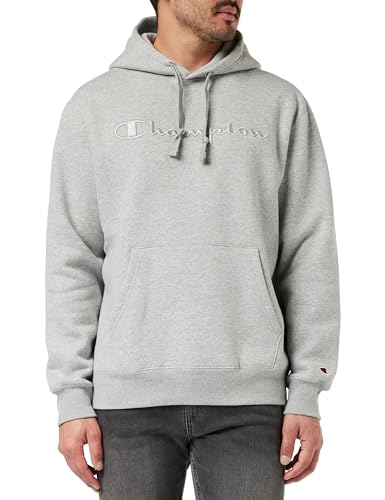 Champion Herren Rochester 1919 Logo-Heavy Powerblend Fleece Kapuzenpullover, Grigio Melange Oxford, XL von Champion