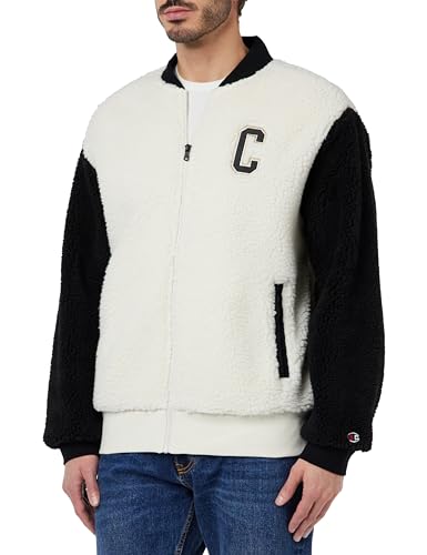 Champion Herren Rochester 1919 Outdoor Polar Bomber Fleecejacke, Bianco Panna/Nero, L von Champion