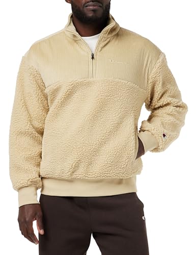 Champion Herren Rochester 1919 Outdoor Polar Lamb-Effect Half Zip Top Sweatshirt, Beige, M von Champion