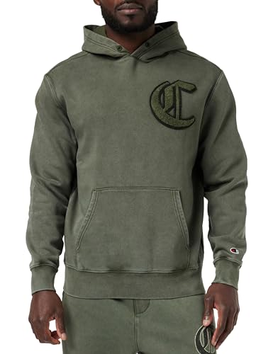 Champion Herren Rochester 1919 Pop Punk-Dyed/Wash Heavy Poly-Fleece Kapuzenpullover, Verde Foresta, L von Champion