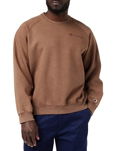 Champion Herren Rochester 1919 Script Logo Dyed/Wash Crewneck Pullover, braun, XXL von Champion