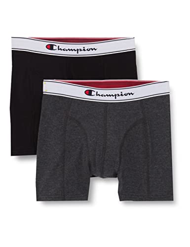 Champion Herren Retroshorts Seasonal Solid Color X2, Schwarz & Dunkelgrau Meliert, XL von Champion