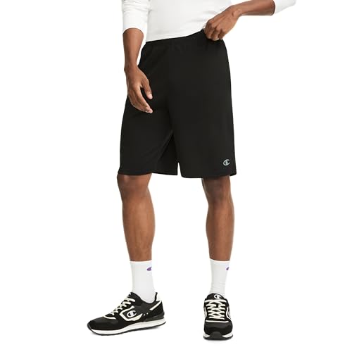Champion Herren-Sport-Shorts, feuchtigkeitsableitend, athletische Shorts, Fitness-Shorts (Reg. Or Big & Tall), Schwarzes C-Logo, Mittel von Champion