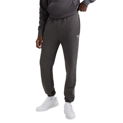 Champion Herren Sweatpants, Fleece, Bequeme Lockerer Unterseite (Reg Groß) Hose, Granit Heather C Patch Logo, XXL von Champion