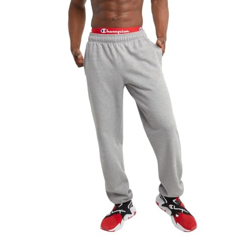 Champion Herren Sweatpants, Powerblend, Fleece, Comfortable Relaxed-Bottom Pants for Men (Reg. Or Big & Tall) Hose, Oxford Gray C Patch Logo, XXL von Champion
