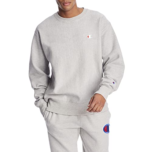 Champion Herren Reverse Weave Crew, yazı karakterli, İngilizce yazılı, Gola Redonda De Trama Reversa, Logotipo Em Sc Sweatshirt, Oxford Gray, M EU von Champion