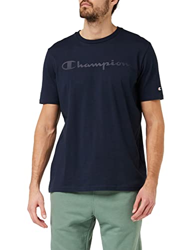 Champion Herren T-Shirt American Classics Big Logo S-s, Blau Ton in Ton, S von Champion