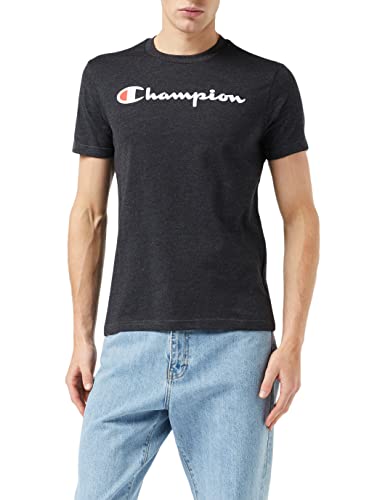 Champion Herren Classic Logo Crewneck T-shirt T-Shirt, Schwarzgrau, S von Champion