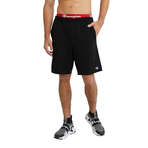 Champion Herren-Shorts aus Jersey mit Taschen, 22,9 cm, schwarz, XX-Large von Champion