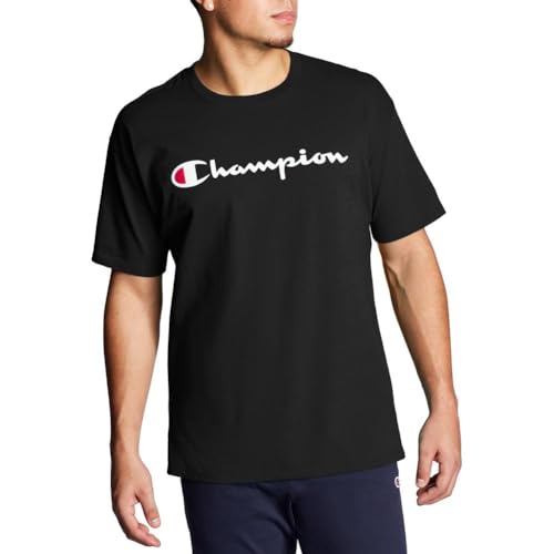 Champion Herren grafischem Jersey T-Shirt, Schwarz/Schwarz, X-Groß von Champion