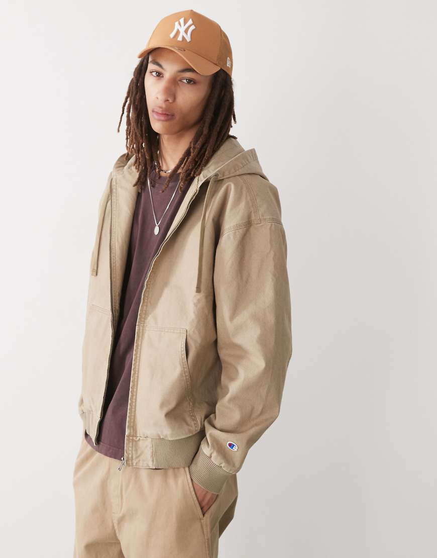 Champion - Jacke aus Webstoff in Beige mit Reißverschluss-Neutral von Champion