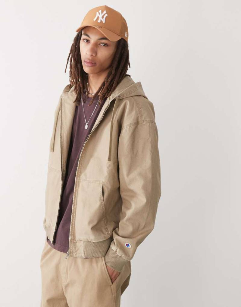 Champion - Jacke aus Webstoff in Beige mit Reißverschluss-Neutral von Champion