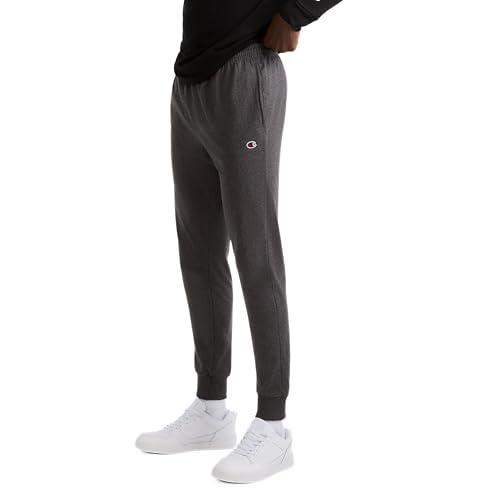 Champion Herren Joggers, Lightweight Lounge, Jersey Graphic Pants for Men, 31" Trainingshose, Granite Heather-C-Logo, X-Groß von Champion