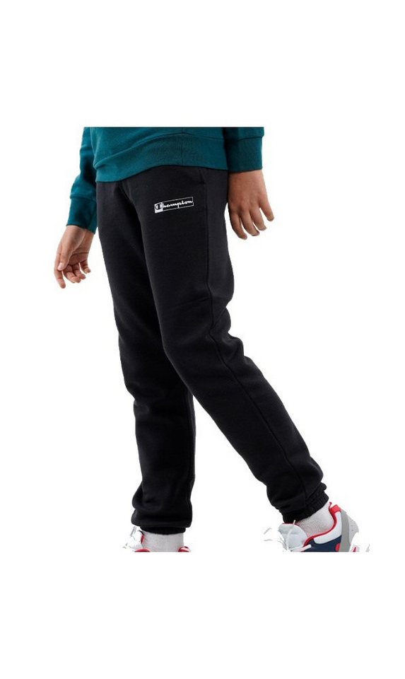 Champion Jogginghose Freizeithose Cuff Pants (Baumwolle) mit kleinem Logo schwarz Jungen von Champion