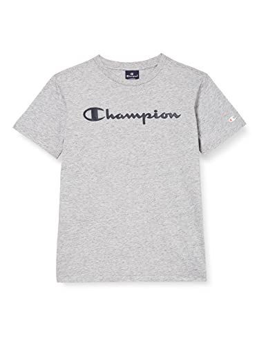 Champion Jungen American Classics-Big Logo S/S T-Shirt, Grau, 13-14 Jahre von Champion