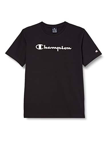 Champion Jungen American Classics-Big Logo S/S T-Shirt, Schwarz, 13-14 Jahre von Champion