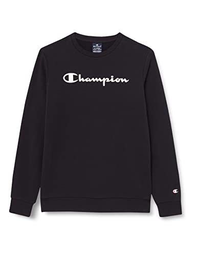 Champion Jungen American Classics-Big Logo Crewneck Sweatshirt, Schwarz, 11-12 Jahre von Champion