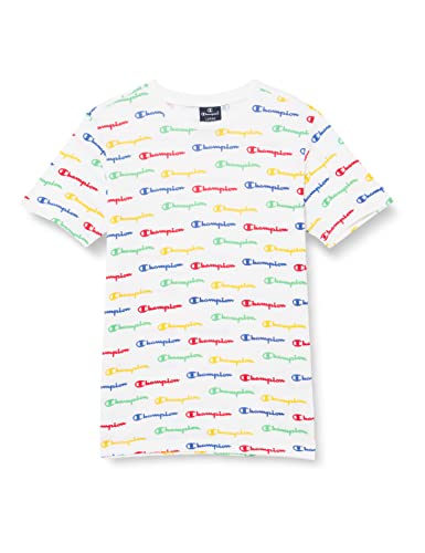 Champion Jungen Legacy American Classics All Over Small Logo S/S T-Shirt, Weiß, 15-16 Jahre von Champion