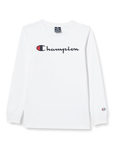 Champion Jungen Legacy American Classics B-L-s Crewneck Logo Langarmshirt, Weiß, 15-16 Jahre von Champion