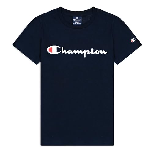 Champion Jungen Legacy American Classics B-S-s Crewneck T-Shirt, Marineblau, 9-10 Jahre von Champion