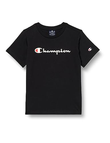 Champion Jungen Legacy American Classics B-S-s Crewneck T-Shirt, Schwarz, 7-8 Jahre von Champion