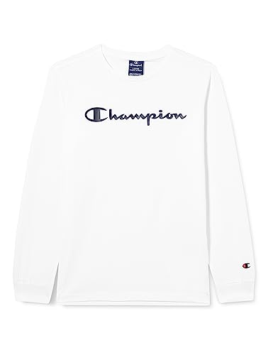 Champion Jungen Legacy American Classics L/S Logo Langarmshirt, Weiß, 13-14 Jahre von Champion