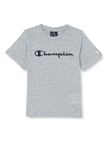 Champion Jungen Legacy American Classics S/S Logo T-Shirt, Grau, 3-4 Jahre von Champion