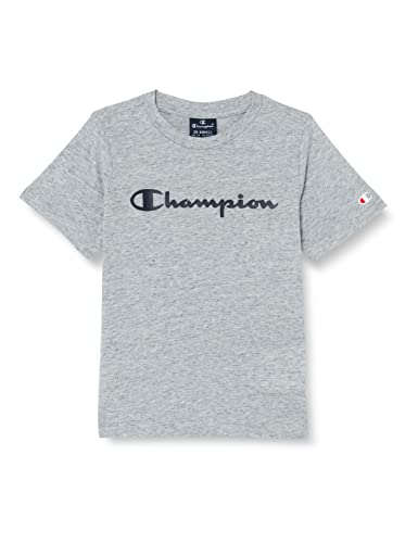 Champion Jungen Legacy American Classics S/S Logo T-Shirt, Grau, 9-10 Jahre von Champion